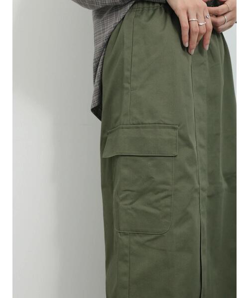 Samansa Mos2 blue（サマンサモスモスブルー）の「◎アソートカーゴロングスカート（スカート・レディース・キナリ/ネイビー/カーキ/ブラック・F）」の18枚目の写真
