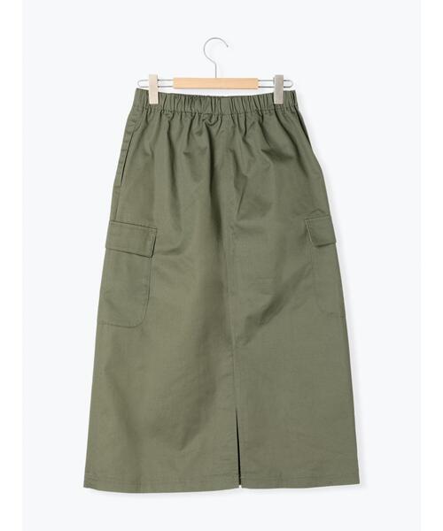 Samansa Mos2 blue（サマンサモスモスブルー）の「◎アソートカーゴロングスカート（スカート・レディース・キナリ/ネイビー/カーキ/ブラック・F）」の12枚目の写真