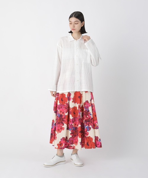 Plantation(プランテーション)の「シュリンクブロードボーダー/シャツ / (O)(シャツ/ブラウス・レディース・ブラック/ホワイト/パープル・M size)」の4枚目の写真