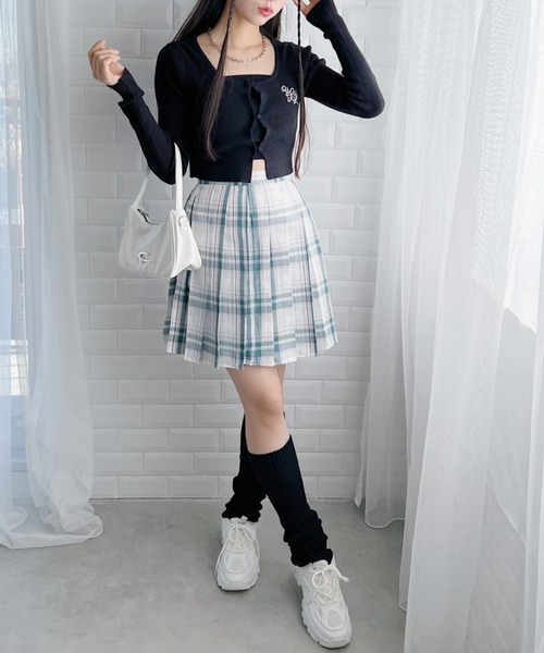 √nuage(ルートニュアージュ)の「チェックプリーツミニスカパン(スカート・レディース・ライトブルー/パープル/ピンク/グリーン・M)」の15枚目の写真