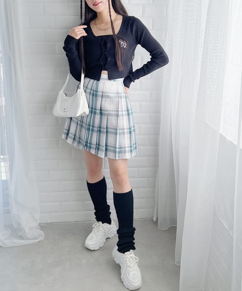 √nuage(ルートニュアージュ)の「チェックプリーツミニスカパン(スカート・レディース・ライトブルー/パープル/ピンク/グリーン・M)」の16枚目の写真