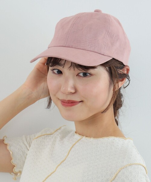 Ray BEAMS（レイビームス）の「Ray BEAMS / リネン キャップ（キャップ・レディース・グレー系その他/ブラック/ピンク・ONE SIZE）」の3枚目の写真