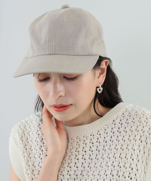 Ray BEAMS（レイビームス）の「Ray BEAMS / リネン キャップ（キャップ・レディース・グレー系その他/ブラック/ピンク・ONE SIZE）」の4枚目の写真