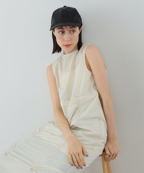 Ray BEAMS（レイビームス）の「Ray BEAMS / リネン キャップ（キャップ・レディース・グレー系その他/ブラック/ピンク・ONE SIZE）」の5枚目の写真