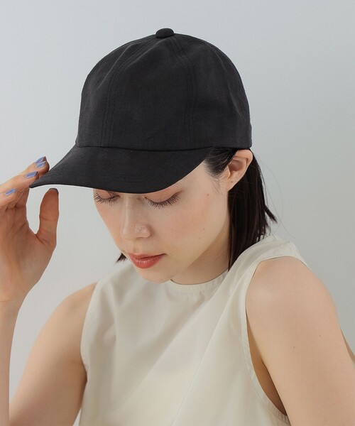 Ray BEAMS（レイビームス）の「Ray BEAMS / リネン キャップ（キャップ・レディース・グレー系その他/ブラック/ピンク・ONE SIZE）」の7枚目の写真