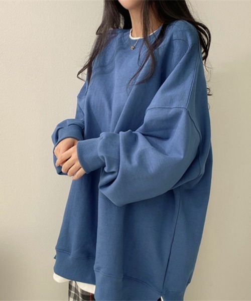 Miniministore（ミニミニストア）の「レイヤード風 スウェット トレーナー（スウェット・レディース・グレー/ブラック/ブルー/グリーン・フリー）」の4枚目の写真