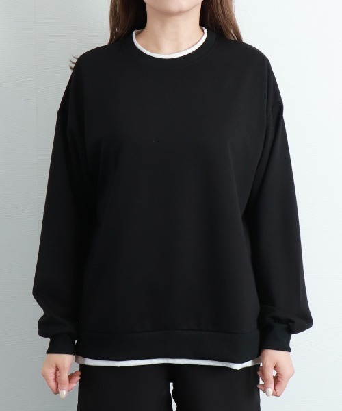 Miniministore（ミニミニストア）の「レイヤード風 スウェット トレーナー（スウェット・レディース・グレー/ブラック/ブルー/グリーン・フリー）」の22枚目の写真