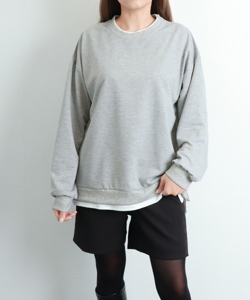 Miniministore（ミニミニストア）の「レイヤード風 スウェット トレーナー（スウェット・レディース・グレー/ブラック/ブルー/グリーン・フリー）」の5枚目の写真