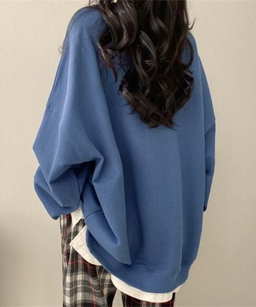 Miniministore（ミニミニストア）の「レイヤード風 スウェット トレーナー（スウェット・レディース・グレー/ブラック/ブルー/グリーン・フリー）」の9枚目の写真