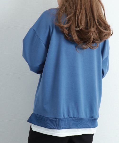 Miniministore（ミニミニストア）の「レイヤード風 スウェット トレーナー（スウェット・レディース・グレー/ブラック/ブルー/グリーン・フリー）」の13枚目の写真