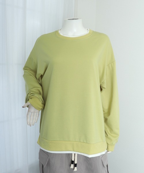 Miniministore（ミニミニストア）の「レイヤード風 スウェット トレーナー（スウェット・レディース・グレー/ブラック/ブルー/グリーン・フリー）」の16枚目の写真