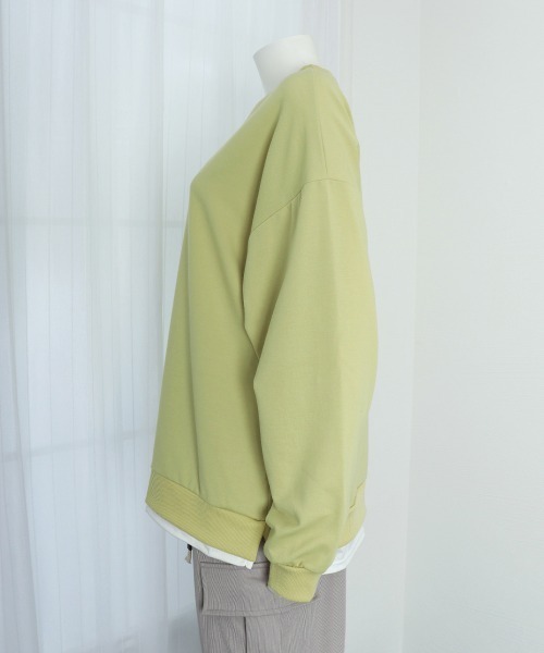 Miniministore（ミニミニストア）の「レイヤード風 スウェット トレーナー（スウェット・レディース・グレー/ブラック/ブルー/グリーン・フリー）」の17枚目の写真