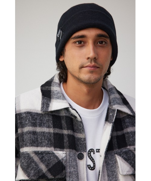 AZUL by moussy(アズールバイマウジー)の「2WAYニットワッチ(ニットキャップ/ビーニー・メンズ・ブラック/ブルー・FREE)」の4枚目の写真