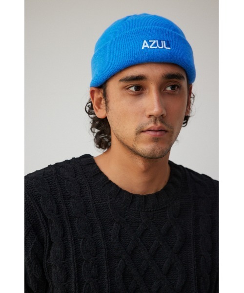 AZUL by moussy(アズールバイマウジー)の「2WAYニットワッチ(ニットキャップ/ビーニー・メンズ・ブラック/ブルー・FREE)」の12枚目の写真