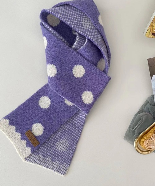 セール】ドット模様ミニニットマフラー（マフラー）｜HOOK