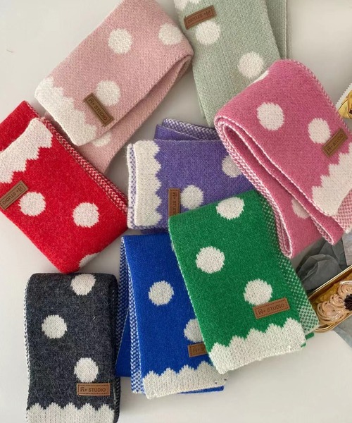 oheshio ドット　マフラー ドット模様ミニニットマフラー（マフラー）｜HOOK（フック）の