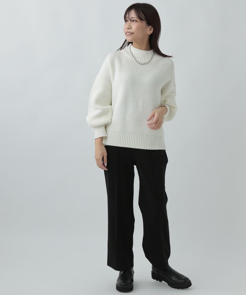 Elura(エルーラ)の「【低身長サイズ Elkotona】コトナサマ見えあったかストレートパンツ/977041(その他パンツ・レディース・ブラック/ベージュ・SMALL/MEDIUM)」の4枚目の写真