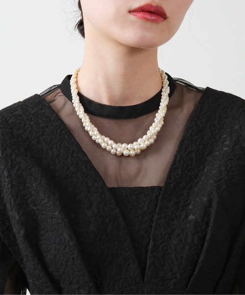 Kana（カナ）の「華やか ツイスト パール ネックレス パーティー 結婚式 お呼ばれ オケージョン（ネックレス・レディース・アイボリー・フリー）」の6枚目の写真