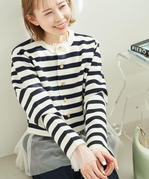 ROPE' PICNIC(ロペピクニック)の「着丈が選べるミラノリブカーディガン(カーディガン/ボレロ・レディース・ネイビー/ピンク/ホワイト系その他5/キナリ/ブルー系その他4・36/38)」の3枚目の写真