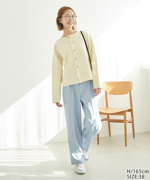 ROPE' PICNIC(ロペピクニック)の「着丈が選べるミラノリブカーディガン(カーディガン/ボレロ・レディース・ネイビー/ピンク/ホワイト系その他5/キナリ/ブルー系その他4・36/38)」の9枚目の写真