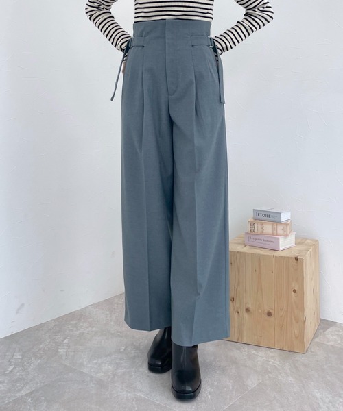 mysty woman（ミスティウーマン）の「サイドベルトストレートパンツ2 101959（その他パンツ・レディース・ブルー系その他/ベージュ/ブラウン・FREE）」の6枚目の写真