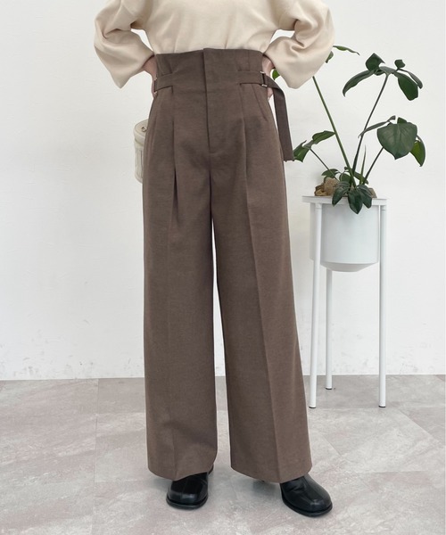 mysty woman（ミスティウーマン）の「サイドベルトストレートパンツ2 101959（その他パンツ・レディース・ブルー系その他/ベージュ/ブラウン・FREE）」の9枚目の写真