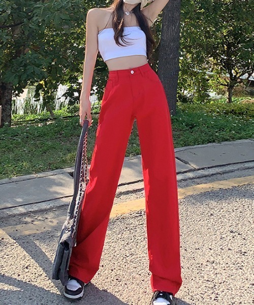 COCOMOMO(ココモモ)の「ストレートカラーデニムパンツ カラーパンツ(デニムパンツ・レディース・イエロー/パープル/ホワイト/レッド/ブラック/グリーン/ピンク・XL/L/M/S)」の21枚目の写真