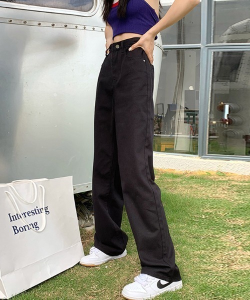 COCOMOMO(ココモモ)の「ストレートカラーデニムパンツ カラーパンツ(デニムパンツ・レディース・イエロー/パープル/ホワイト/レッド/ブラック/グリーン/ピンク・XL/L/M/S)」の12枚目の写真