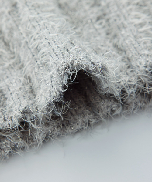 ROPE' PICNIC（ロペピクニック）の「【一部店舗限定】ラメフェザー衿付ジップカーディガン（カーディガン/ボレロ・レディース・チャコールグレー/グレー/キナリ・38）」の13枚目の写真