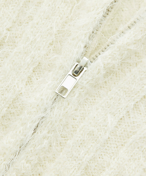 ROPE' PICNIC（ロペピクニック）の「【一部店舗限定】ラメフェザー衿付ジップカーディガン（カーディガン/ボレロ・レディース・チャコールグレー/グレー/キナリ・38）」の11枚目の写真