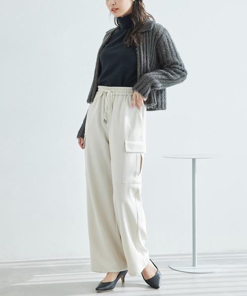 ROPE' PICNIC（ロペピクニック）の「【一部店舗限定】ラメフェザー衿付ジップカーディガン（カーディガン/ボレロ・レディース・チャコールグレー/グレー/キナリ・38）」の21枚目の写真