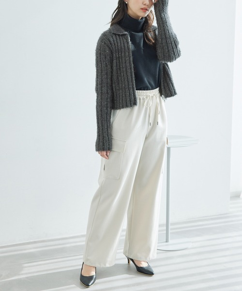 ROPE' PICNIC（ロペピクニック）の「【一部店舗限定】ラメフェザー衿付ジップカーディガン（カーディガン/ボレロ・レディース・チャコールグレー/グレー/キナリ・38）」の22枚目の写真