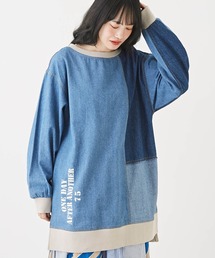 CUBE SUGAR（キューブシュガー）の「6.5オンスデニムボートネックチュニック（チュニック）」
