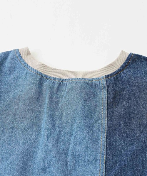 CUBE SUGAR（キューブシュガー）の「6.5オンスデニムボートネックチュニック（チュニック・レディース・ブルー系/ネイビー系・M）」の18枚目の写真