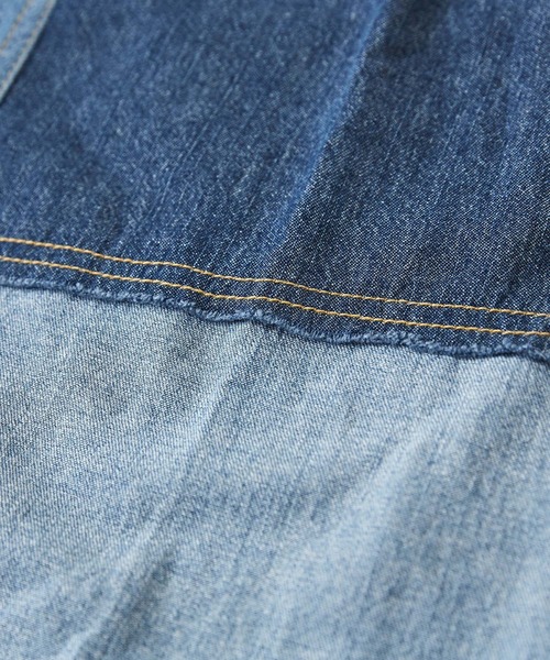 CUBE SUGAR（キューブシュガー）の「6.5オンスデニムボートネックチュニック（チュニック・レディース・ブルー系/ネイビー系・M）」の15枚目の写真