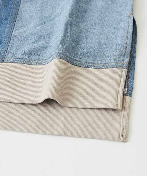 CUBE SUGAR（キューブシュガー）の「6.5オンスデニムボートネックチュニック（チュニック・レディース・ブルー系/ネイビー系・M）」の16枚目の写真