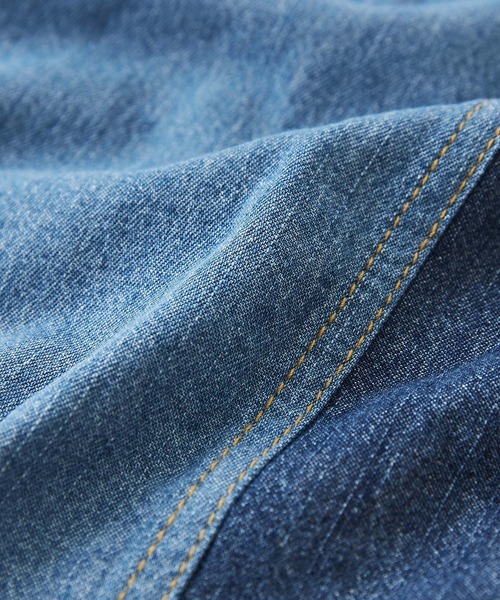 CUBE SUGAR（キューブシュガー）の「6.5オンスデニムボートネックチュニック（チュニック・レディース・ブルー系/ネイビー系・M）」の13枚目の写真