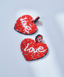 macaroni edge（マカロニエッジ）の「〈macaroni edge/マカロニエッジ〉ビーズ　ラブピアス（ピアス（両耳用））」