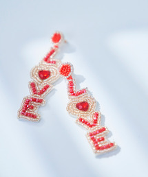 macaroni edge（マカロニエッジ）の「〈macaroni edge/マカロニエッジ〉ビーズ　ラブピアス（ピアス（両耳用））」