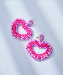 macaroni edge（マカロニエッジ）の「〈macaroni edge/マカロニエッジ〉ビーズ　ラブピアス（ピアス（両耳用））」