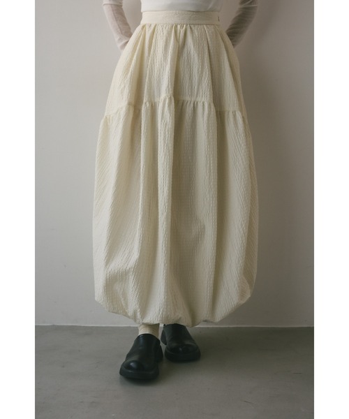 STYLEMIXER（スタイルミキサー）の「ティアードバルーンスカート（スカート・レディース・ブラック/アイボリー・SMALL/MEDIUM）」の7枚目の写真