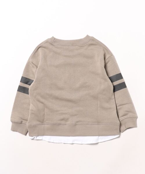 coca（coca）（コカ）の「キッズ 裏毛レイヤード風フットボールトップス（スウェット・キッズ・ネイビー/グレイッシュベージュ・110/120/130/140）」の14枚目の写真