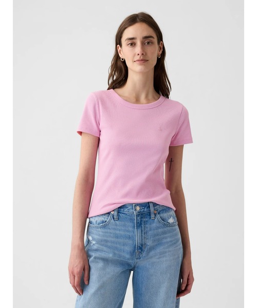 GAP(ギャップ)の「ブラナンベア リブ編み クルーネック Tシャツ(Tシャツ/カットソー・レディース・ベージュ/ホワイト/グリーン/ブラック/パープル/ピンク/ブルー・S/XS/M/L/XL/XXS)」の13枚目の写真