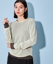 CITEN（シテン）の「＜CITEN＞キラキラ シアー レイヤードニット プルオーバー（ニット/セーター）」