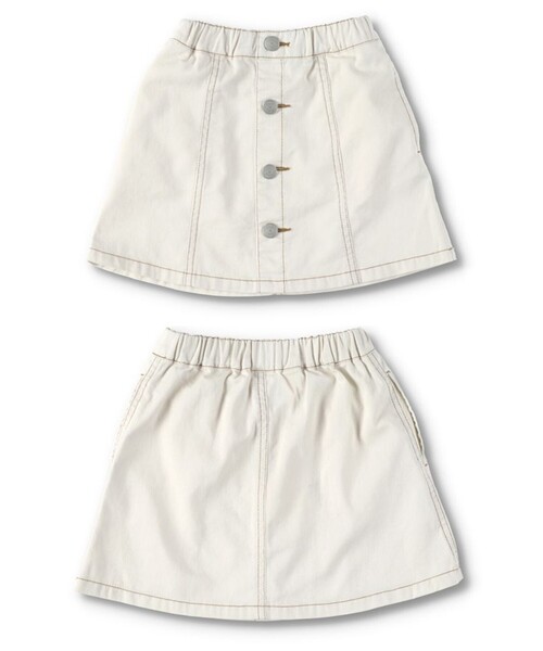 BRANSHES（ブランシェス）の「デニムスカート（デニムスカート・キッズ・オフホワイト/ブルー・110/100/90/150/120/130/140）」の3枚目の写真