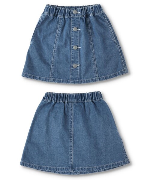 BRANSHES（ブランシェス）の「デニムスカート（デニムスカート・キッズ・オフホワイト/ブルー・110/100/90/150/120/130/140）」の6枚目の写真