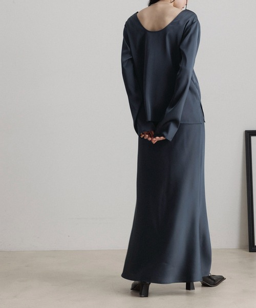 CE'E_SE'E（シーシー）の「マットサテンストレートスカート（スカート・レディース・ブラウン/ブラック/ベージュ/ネイビー/グレー・FREE）」の11枚目の写真