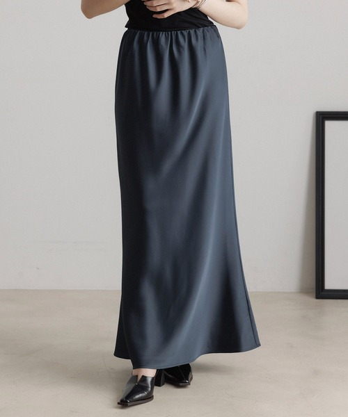 CE'E_SE'E（シーシー）の「マットサテンストレートスカート（スカート・レディース・ブラウン/ブラック/ベージュ/ネイビー/グレー・FREE）」の12枚目の写真