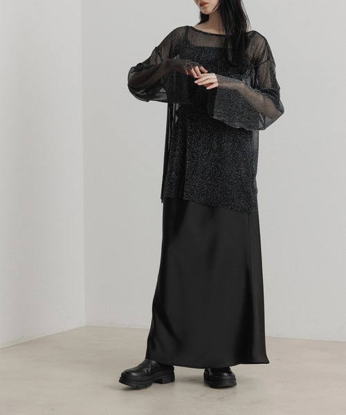 CE'E_SE'E（シーシー）の「マットサテンストレートスカート（スカート・レディース・ブラウン/ブラック/ベージュ/ネイビー/グレー・FREE）」の21枚目の写真