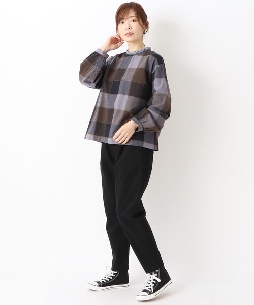 one'sterrace（ワンズテラス）の「コットンピーチ起毛 パンツ（その他パンツ・レディース・ブラック系8/ベージュ系8・02）」の11枚目の写真